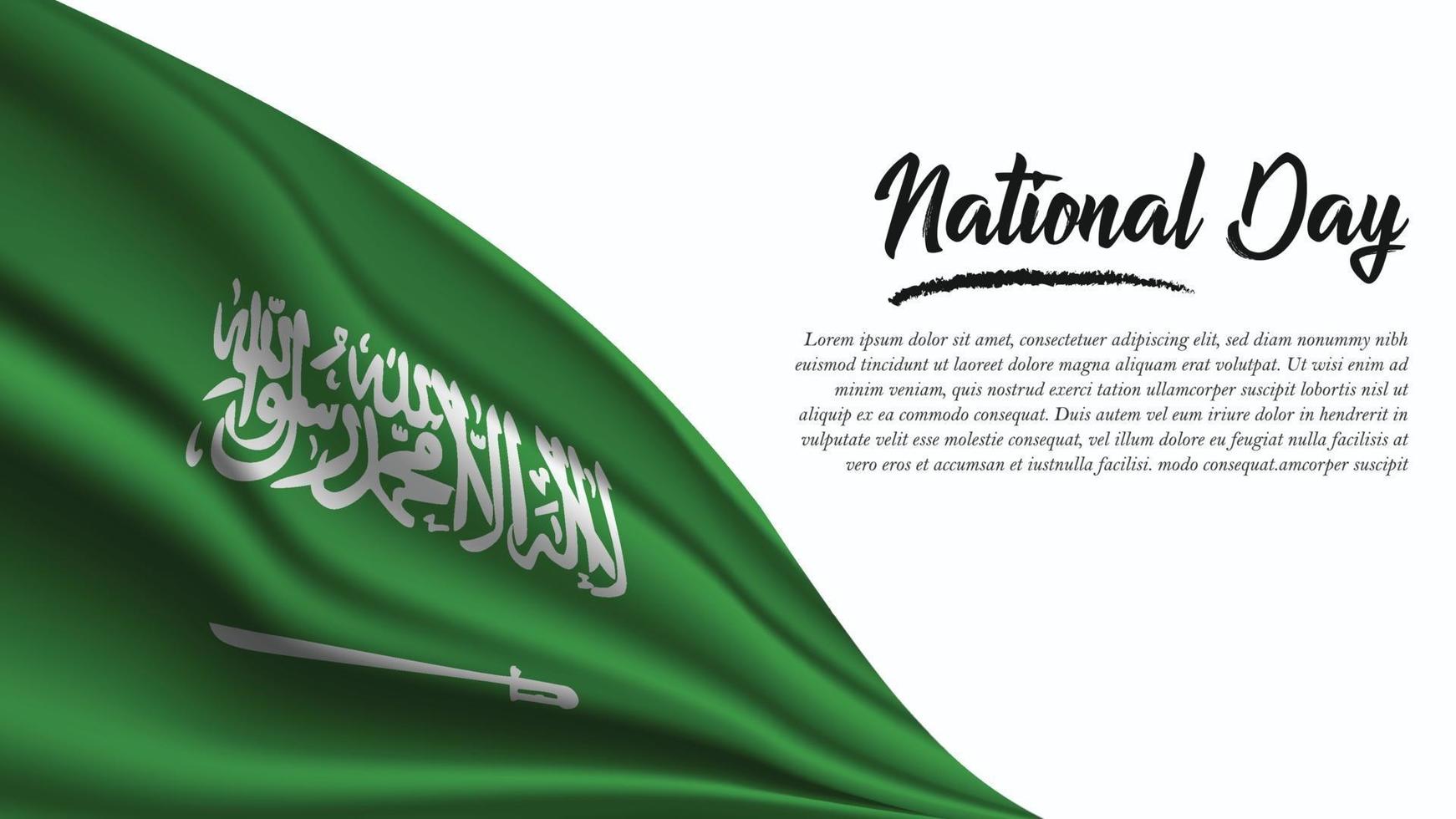 National Day Banner with Saudi Arabia Flag background vector