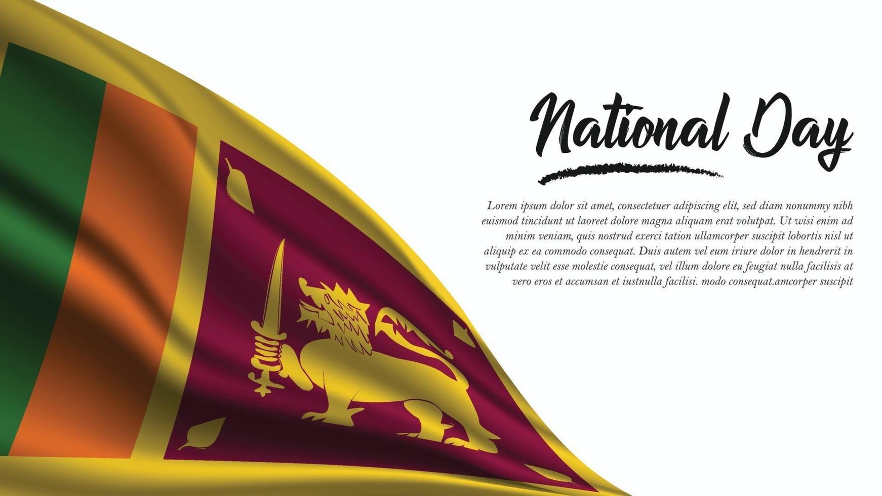 National Day Banner with Sri Lanka Flag background vector