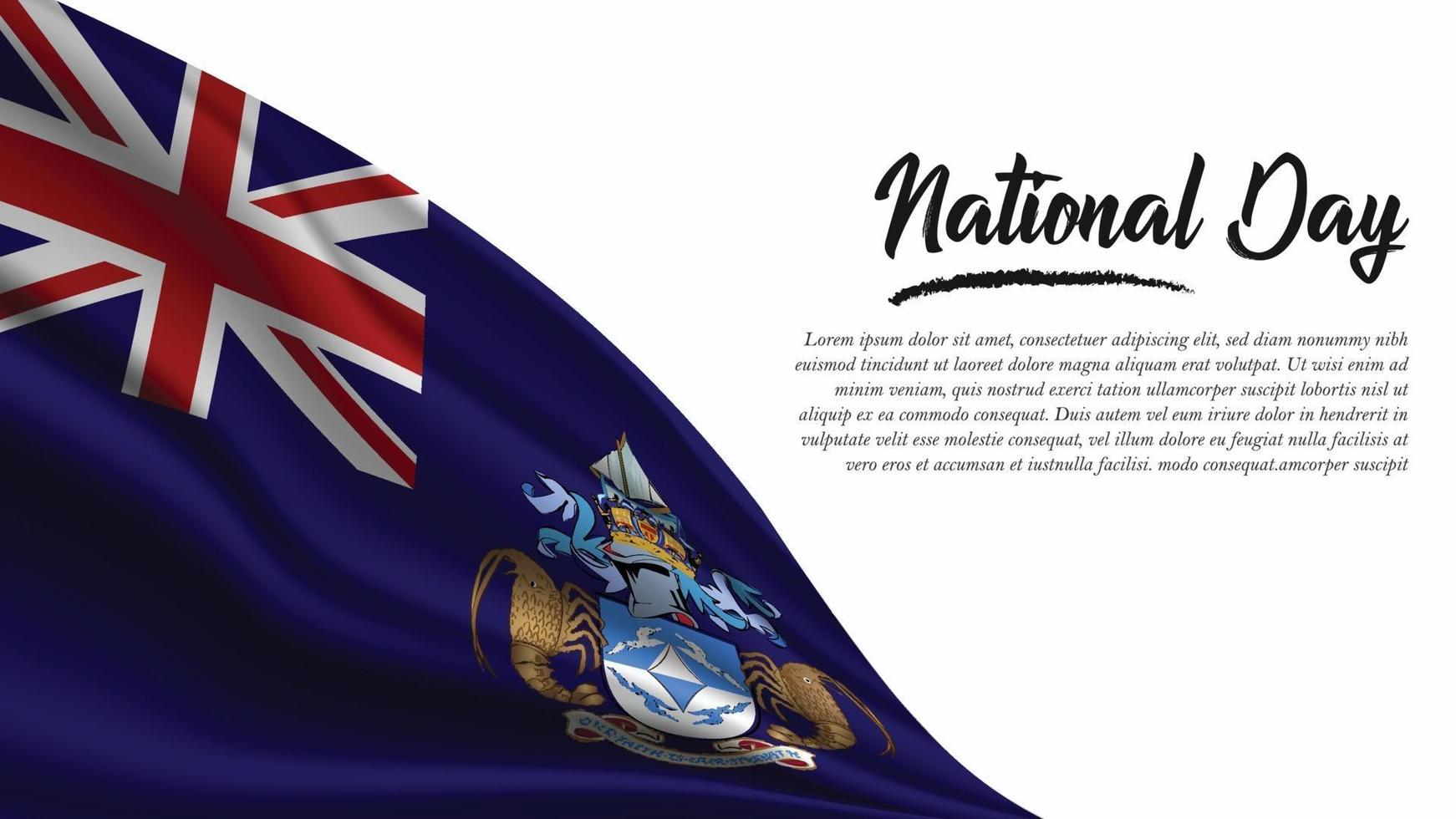 National Day Banner with Tristan da Cunha Flag background vector