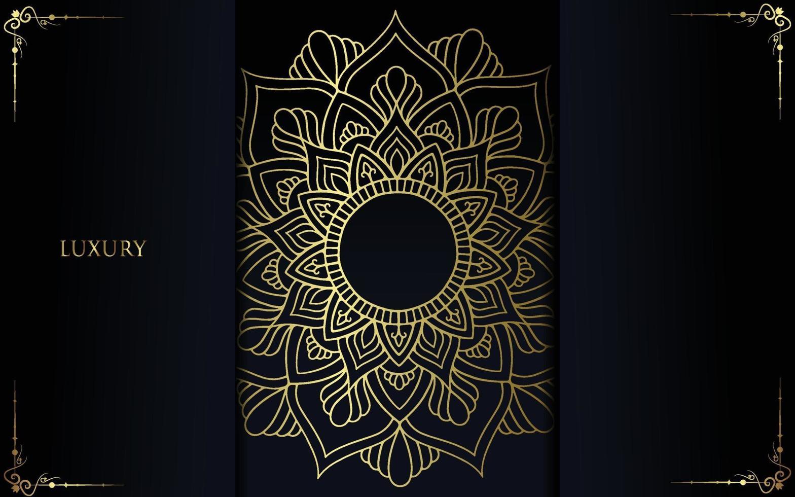 Luxury gold mandala ornate background for wedding invitation vector