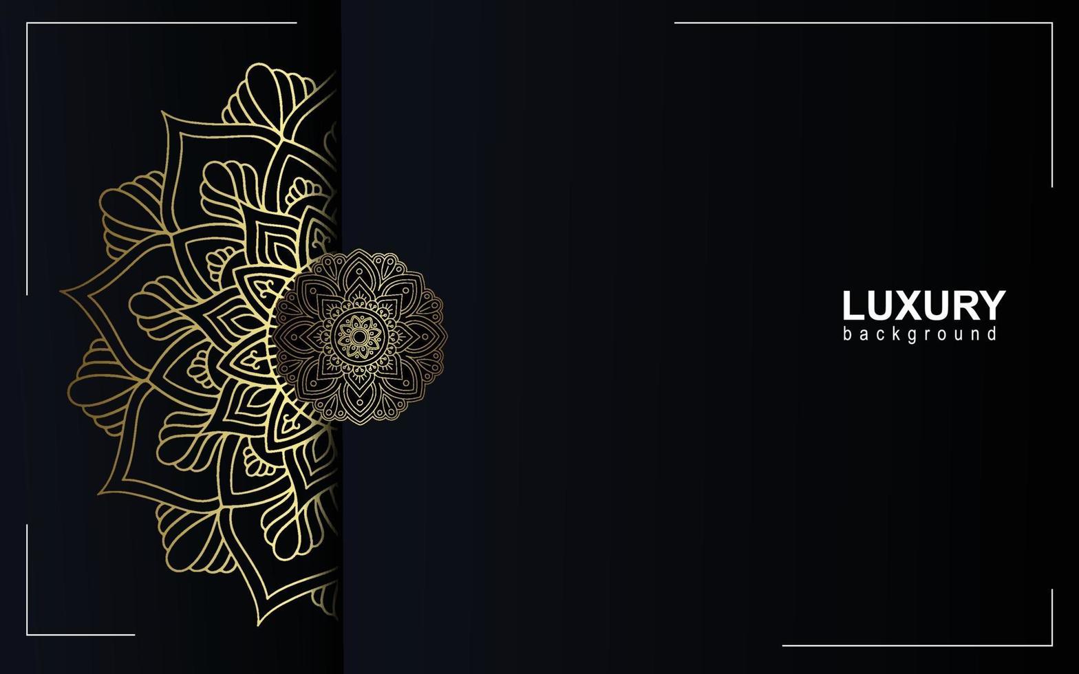 Luxury gold mandala ornate background for wedding invitation vector