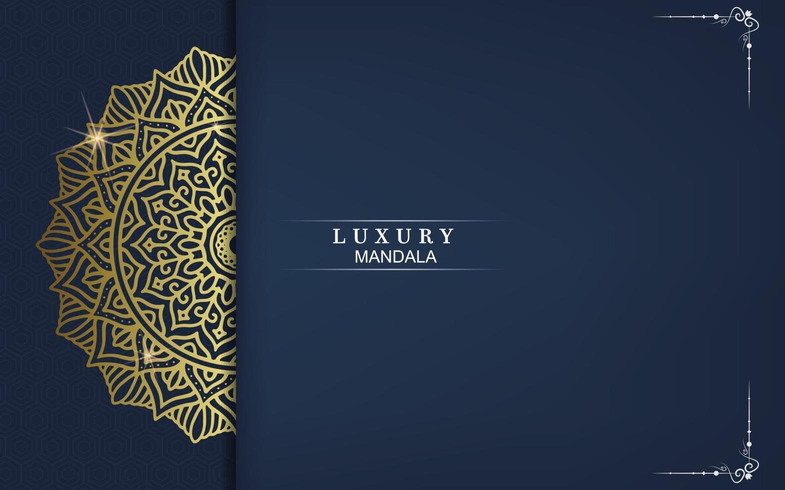 Luxury gold mandala ornate background for wedding invitation vector