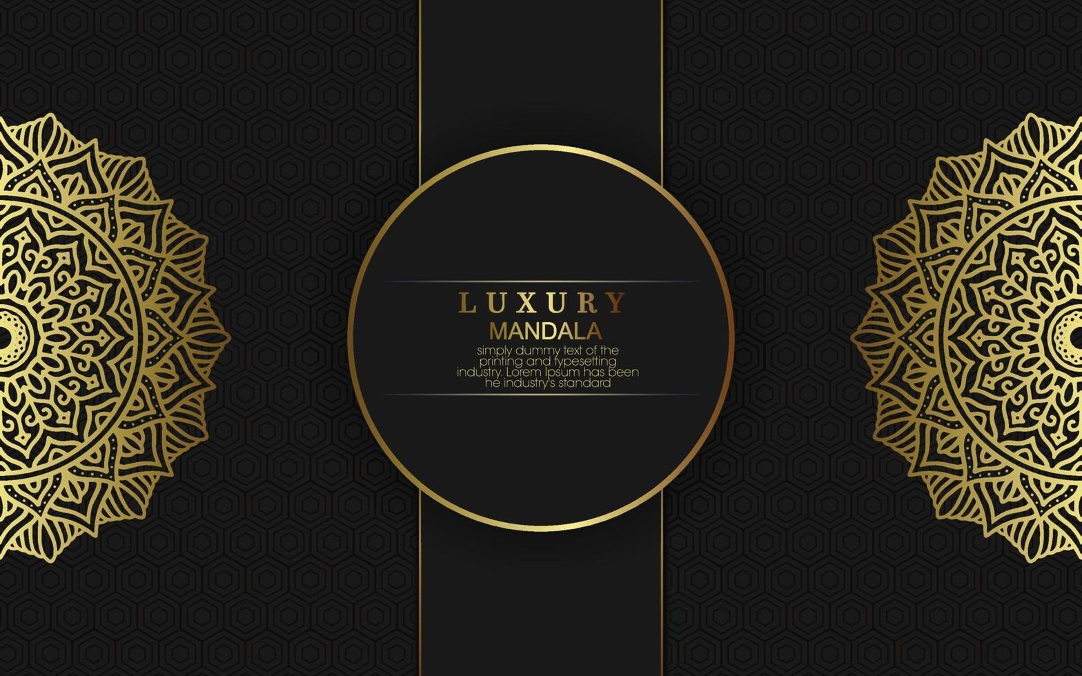 Luxury gold mandala ornate background for wedding invitation vector