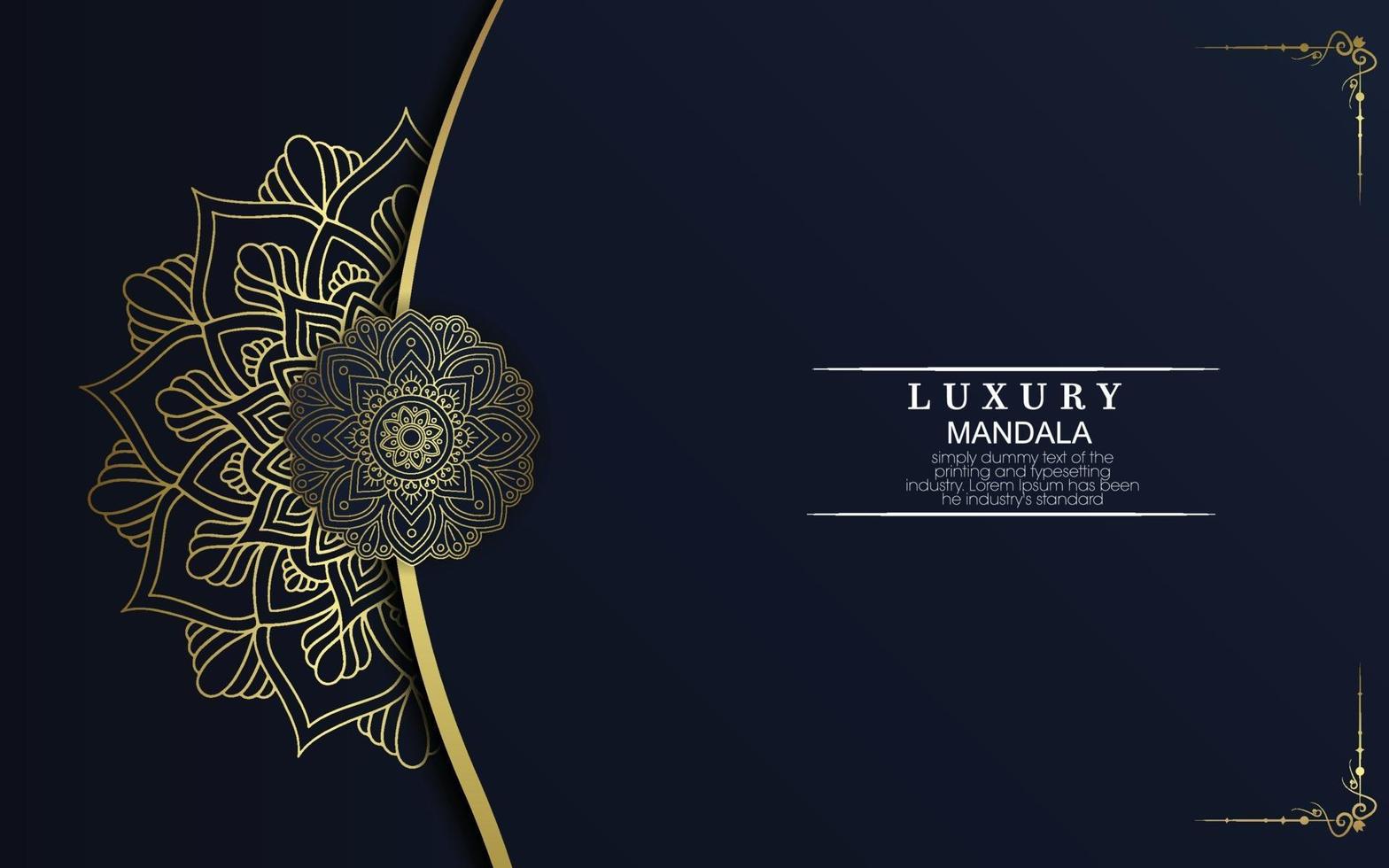 Luxury gold mandala ornate background for wedding invitation vector