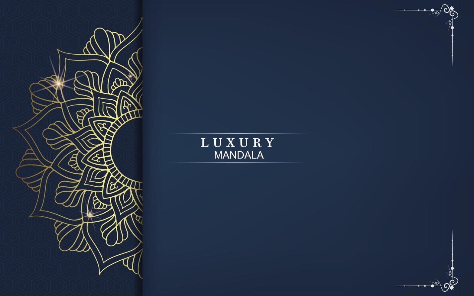 Luxury gold mandala ornate background for wedding invitation vector