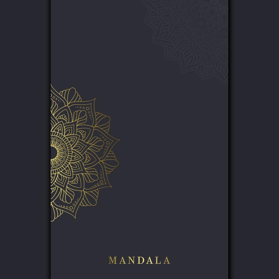 Luxury gold mandala ornate background for wedding invitation vector