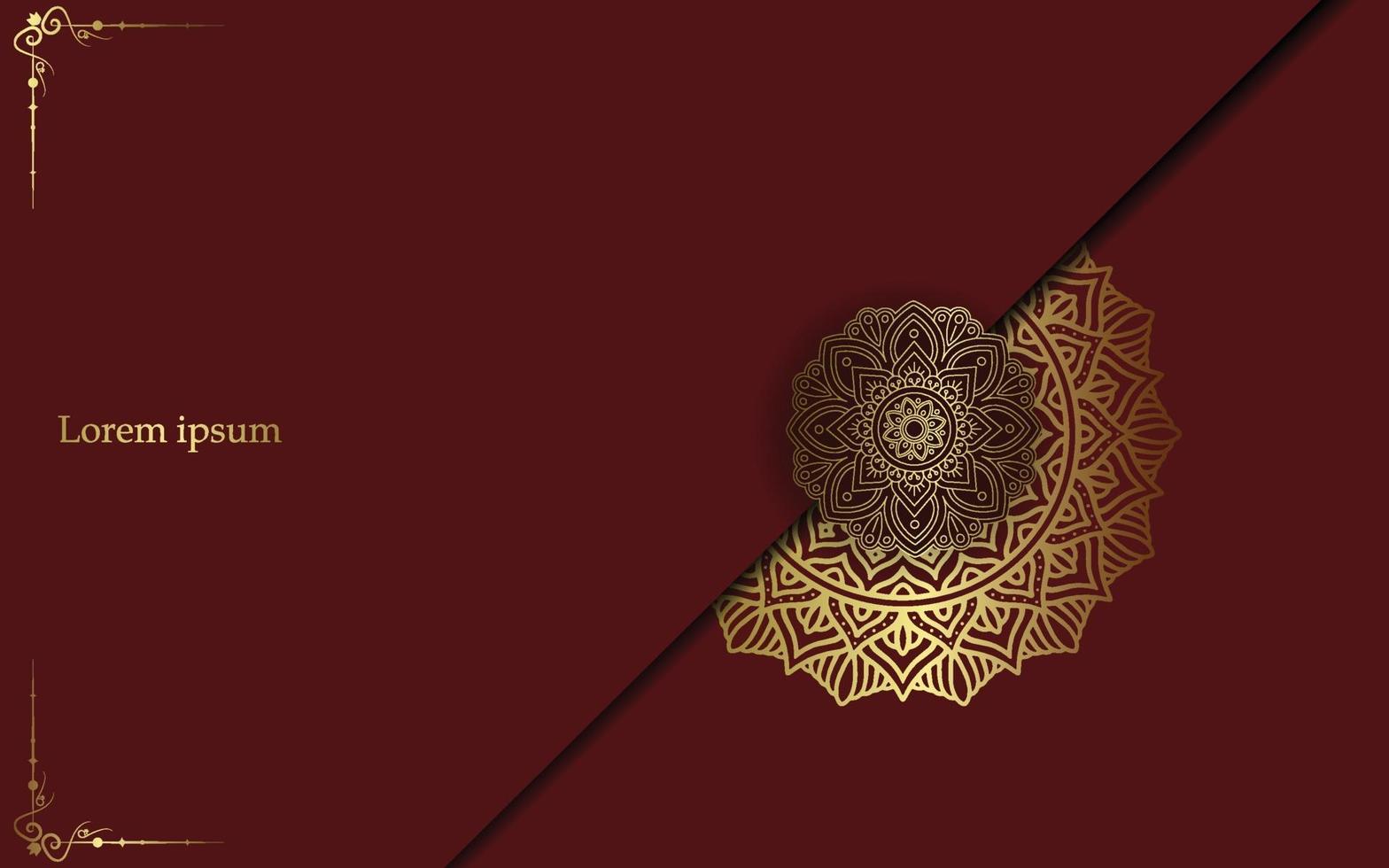 Luxury gold mandala ornate background for wedding invitation vector