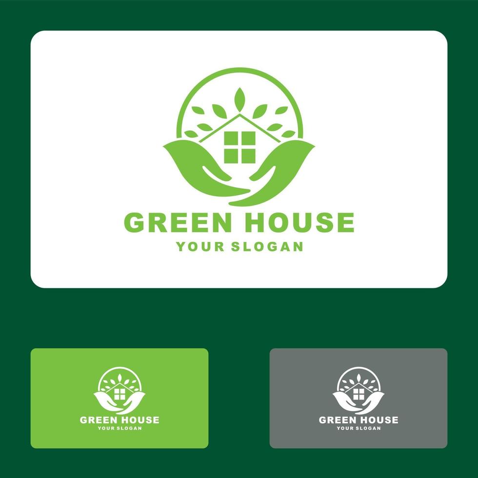 Home leaf, Green house, Eco house logo set vector icon illustration