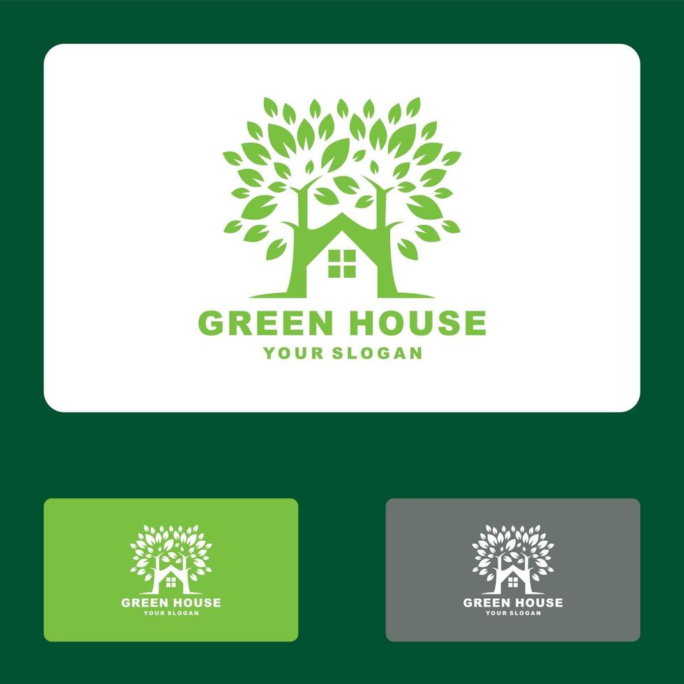 Home leaf, Green house, Eco house logo set vector icon illustration