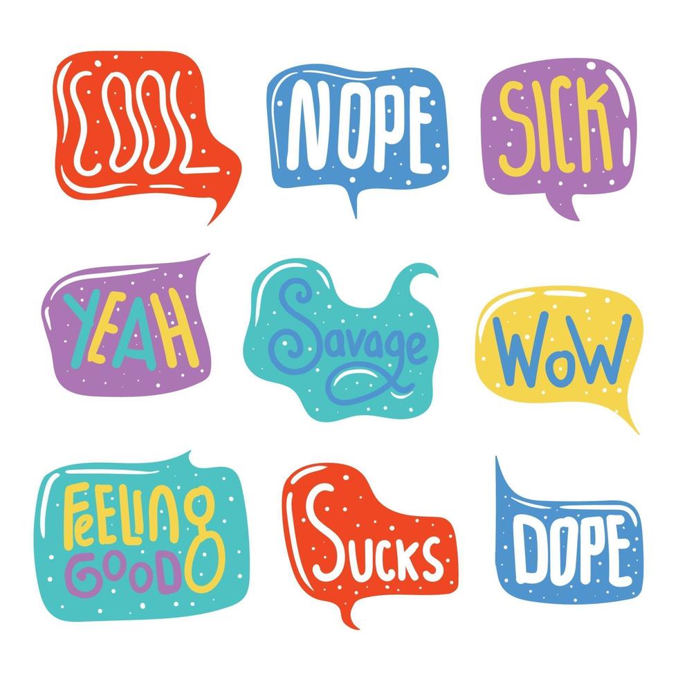 Hand drawn bubble chat collection vector