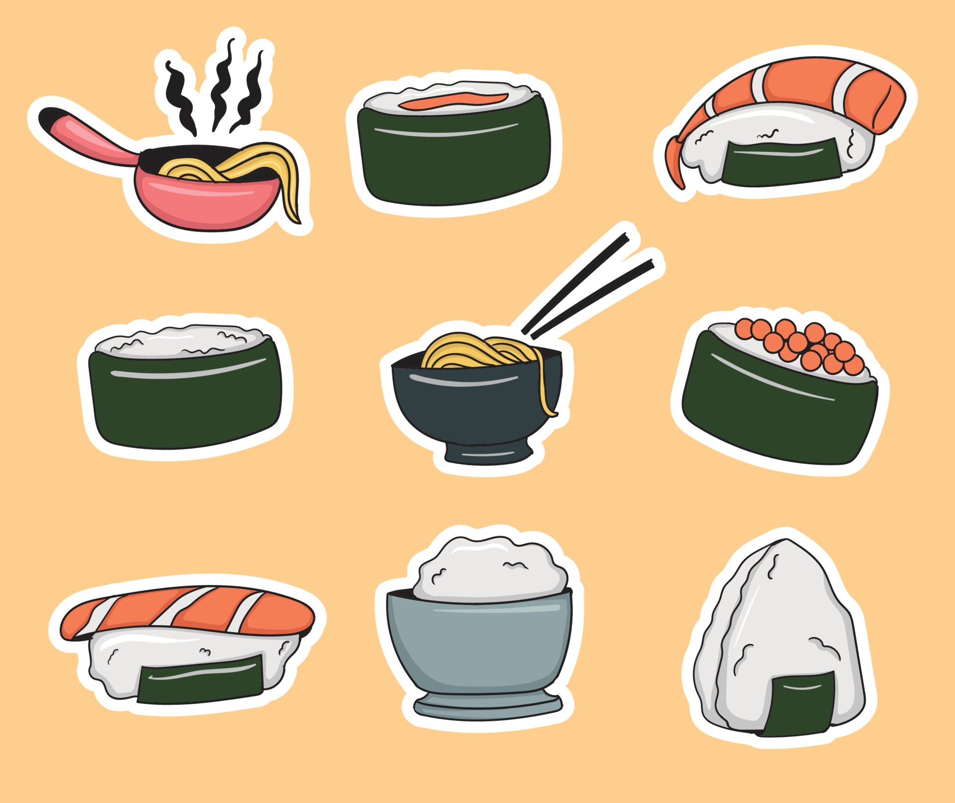 Japanese food Stickers - Free food Stickers