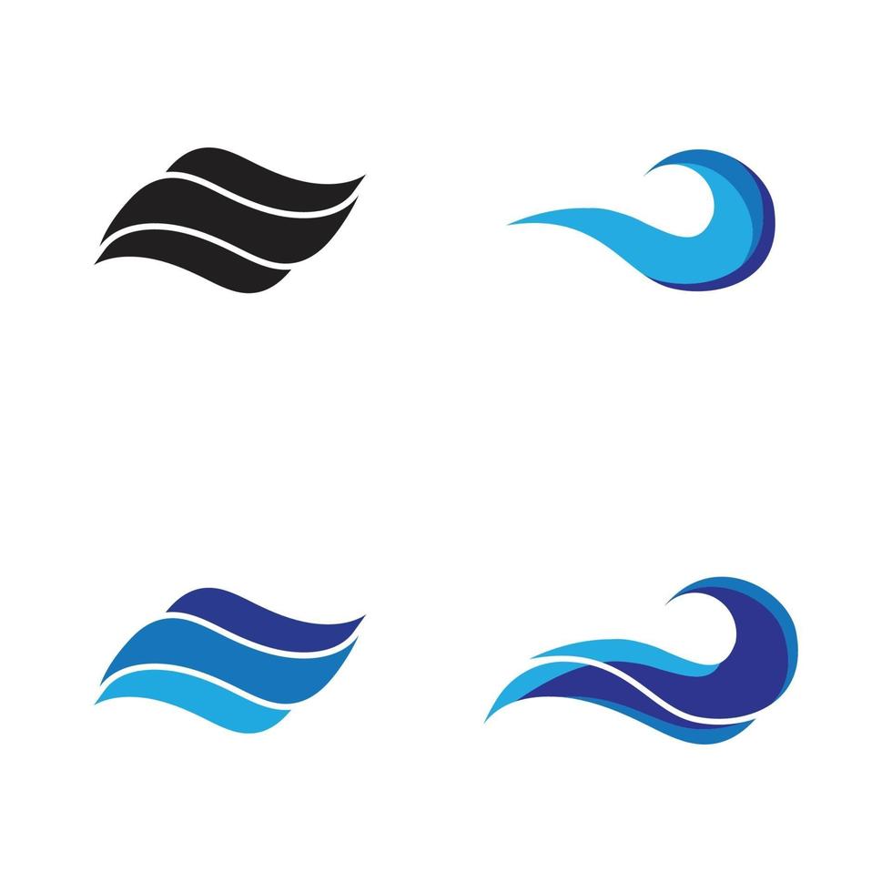 Water wave icon vector illustration design logo