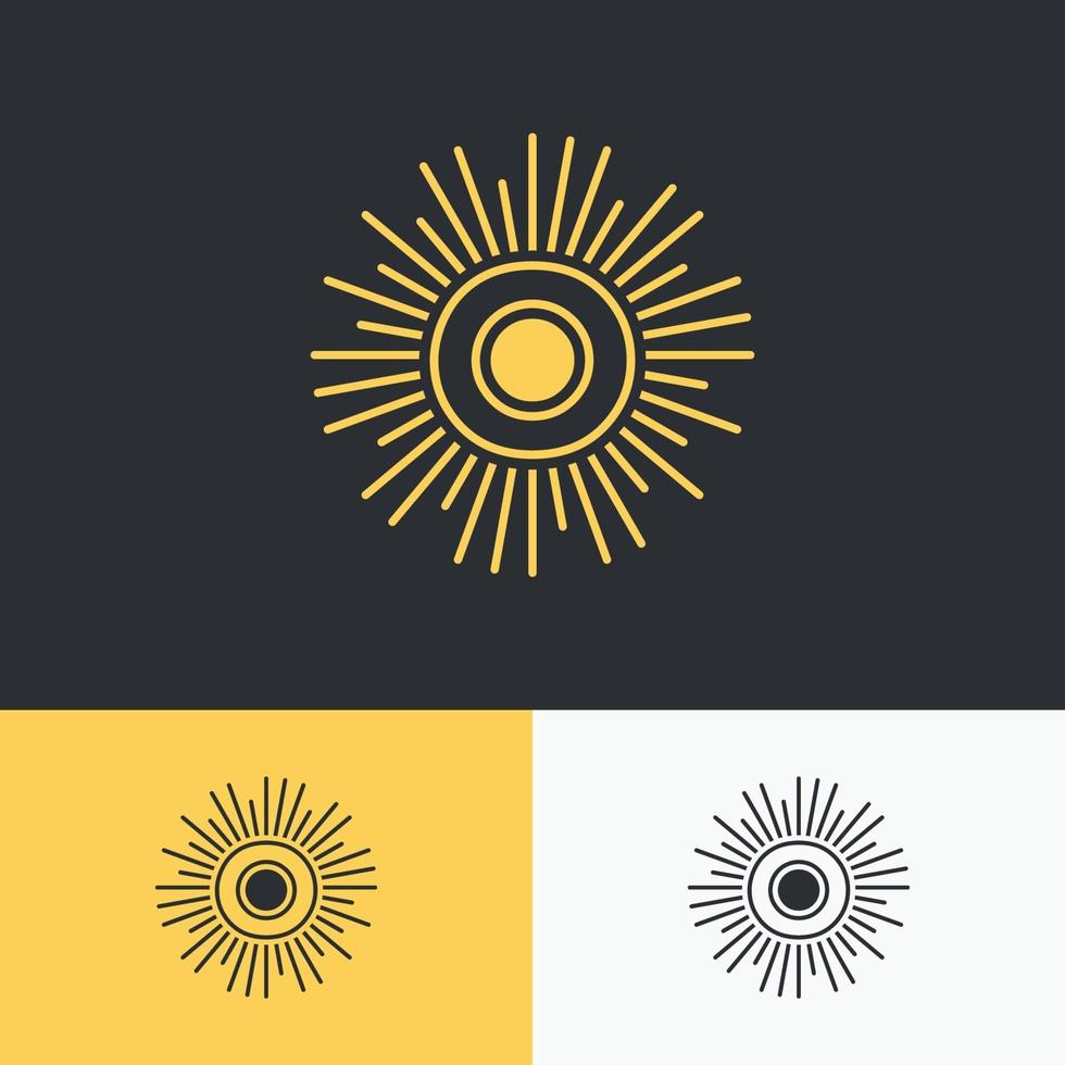 initial letter with sun symbol logo alphabet template vector