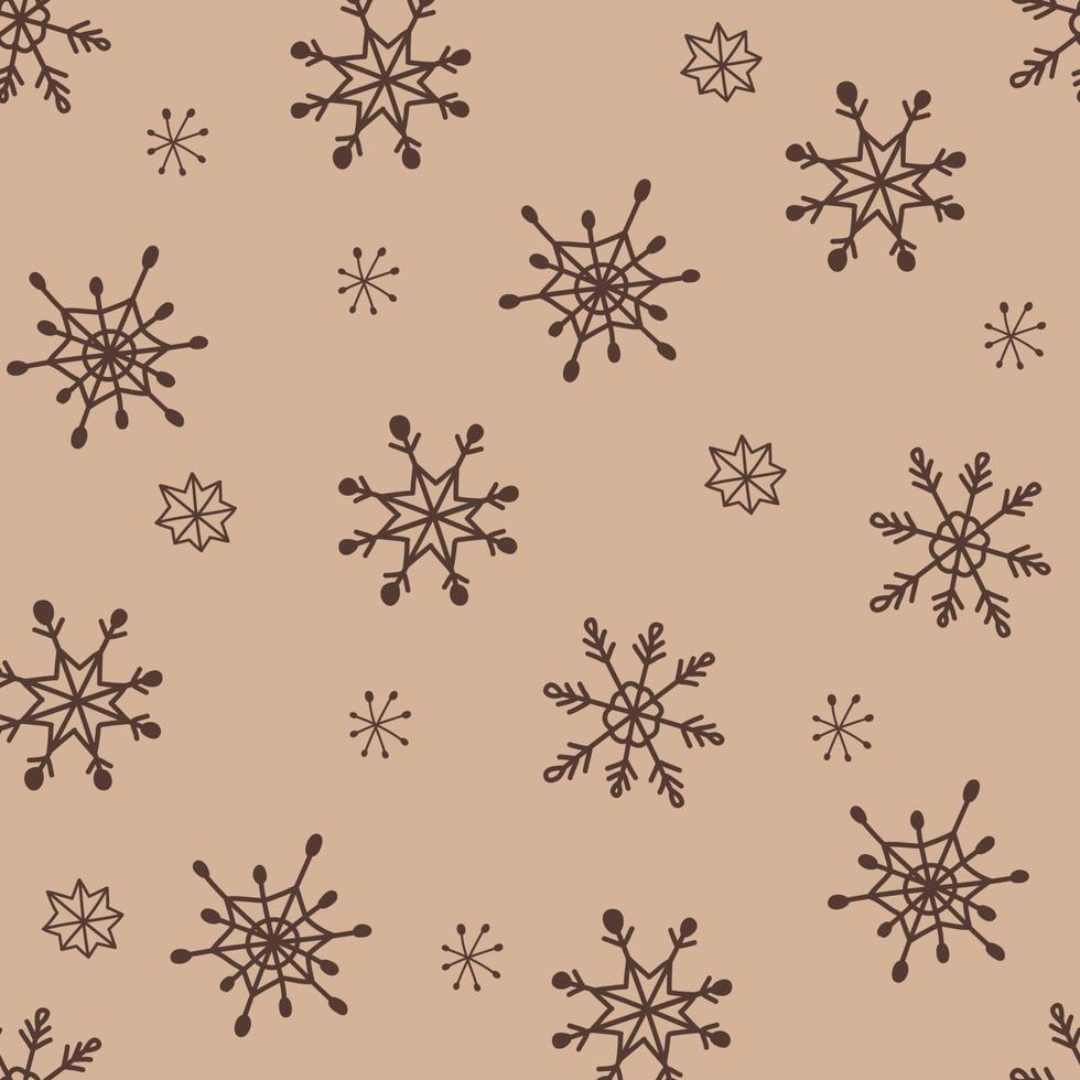 Doodle style snowflakes seamless pattern boho vector