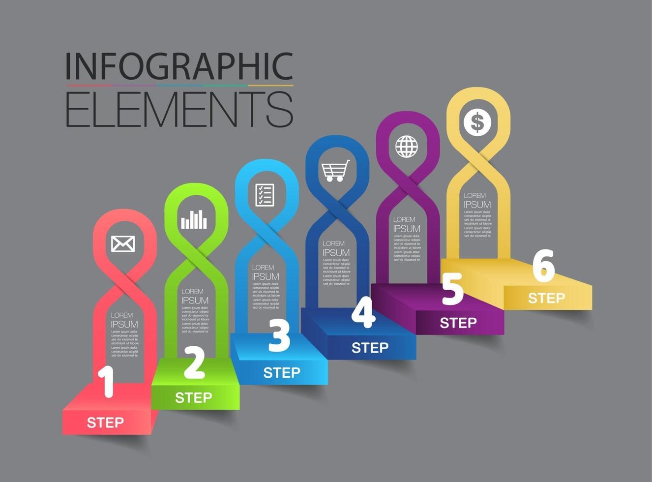 intensificar el concepto de éxito empresarial. vector de infografía de escalera