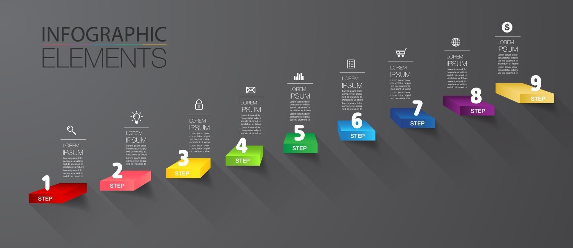 intensificar el concepto de éxito empresarial. vector de infografía de escalera