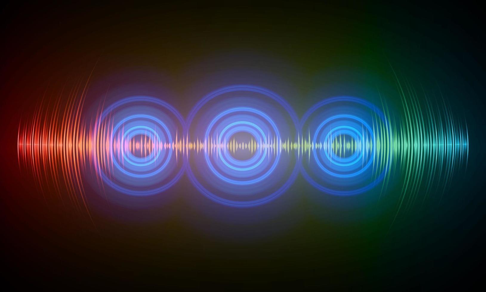 Sound waves oscillating dark light vector