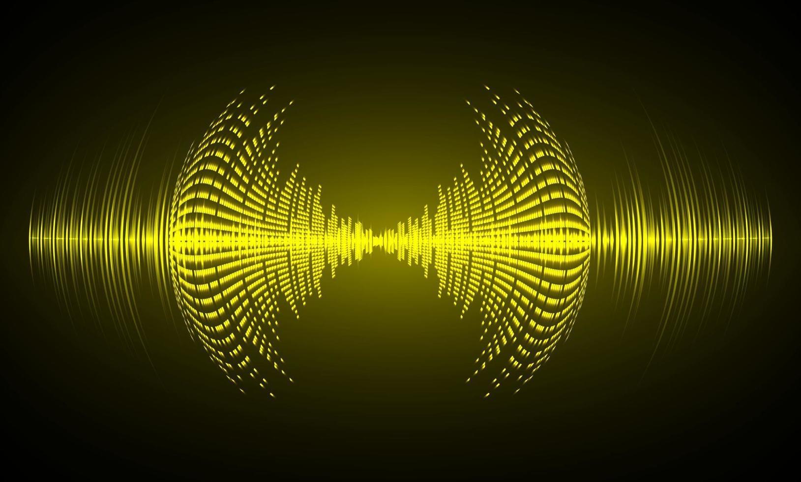 ondas de sonido oscilando luz oscura vector