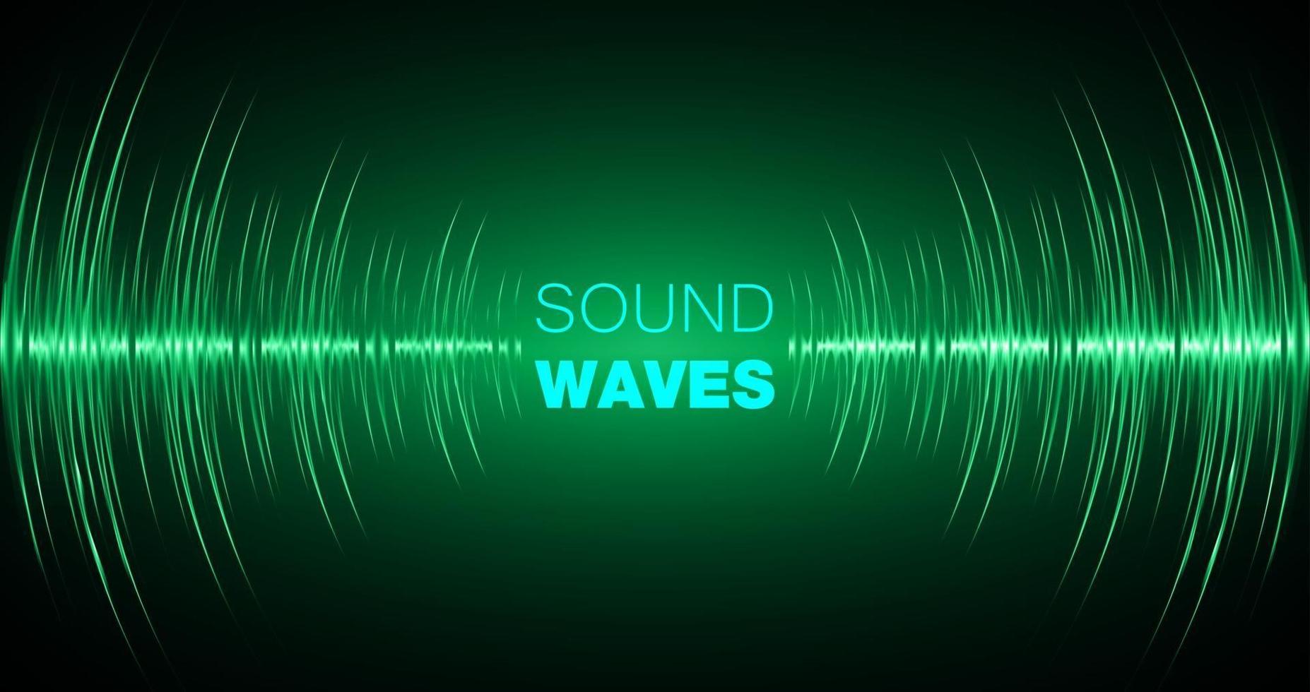 Sound waves oscillating dark light vector
