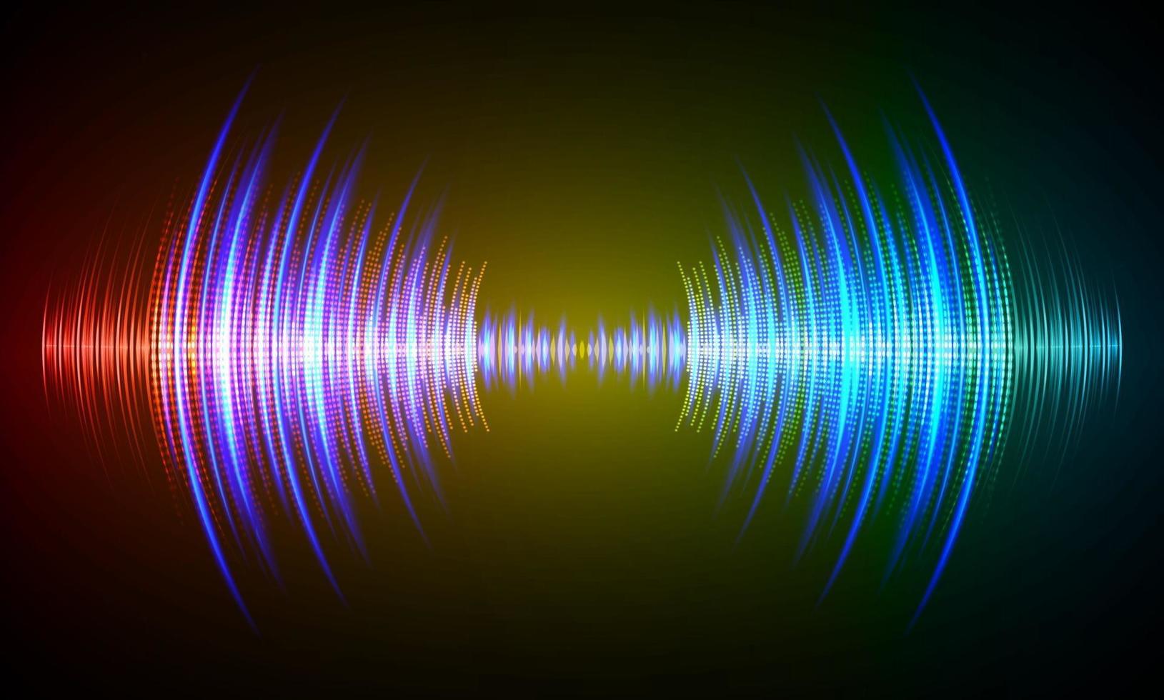 Sound waves oscillating dark light vector