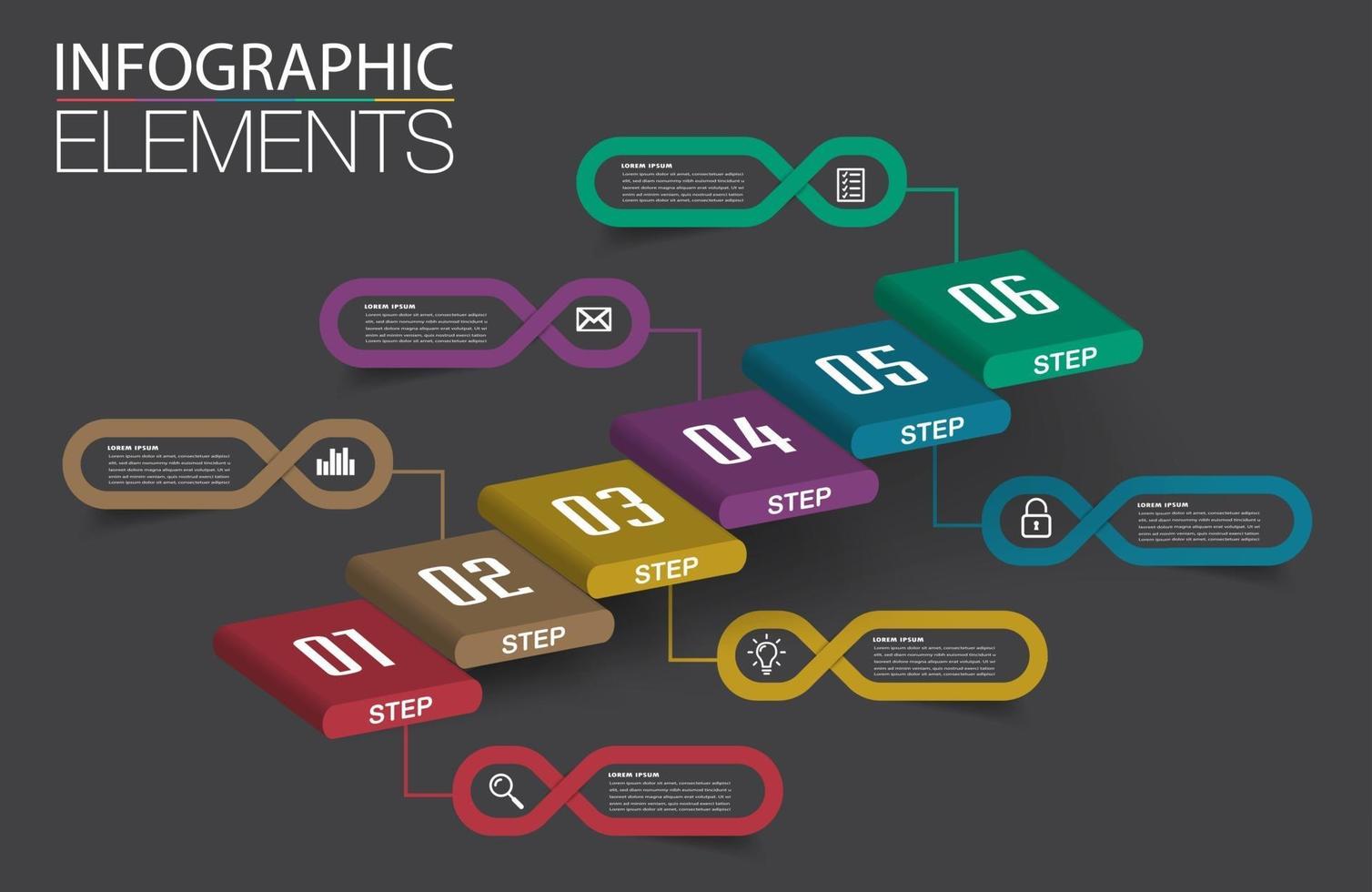 step up of business successful concept. stair infographic vector