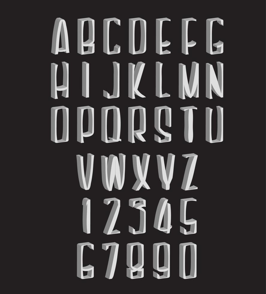 Character English ABC 3D number vector