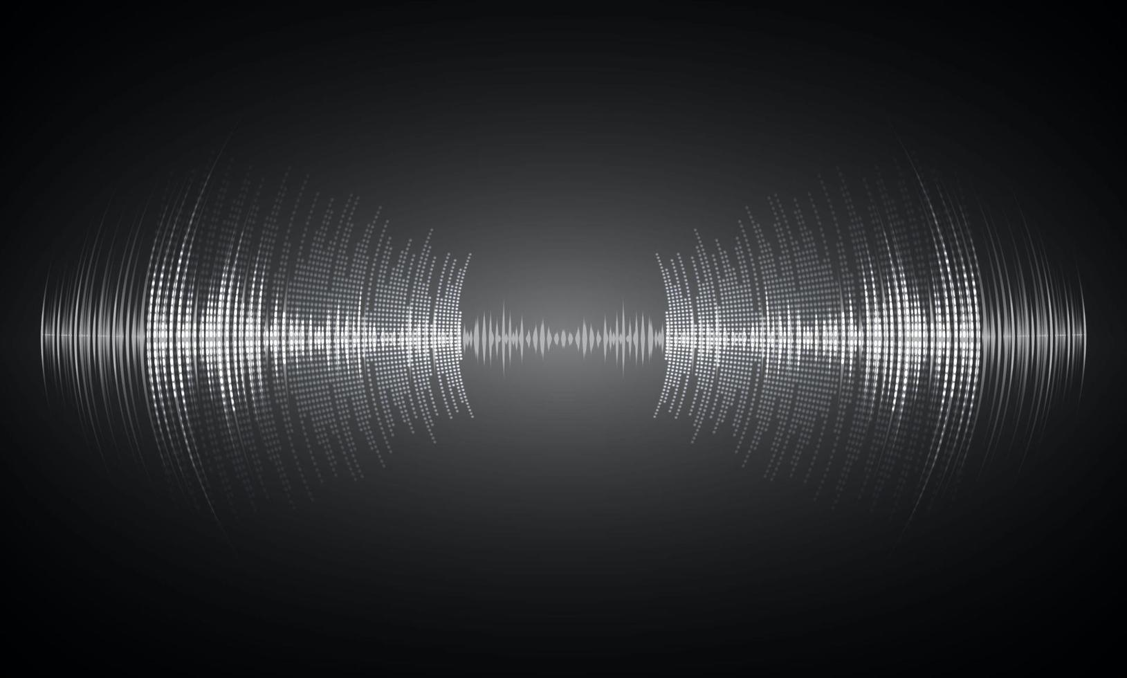Sound waves oscillating dark light vector