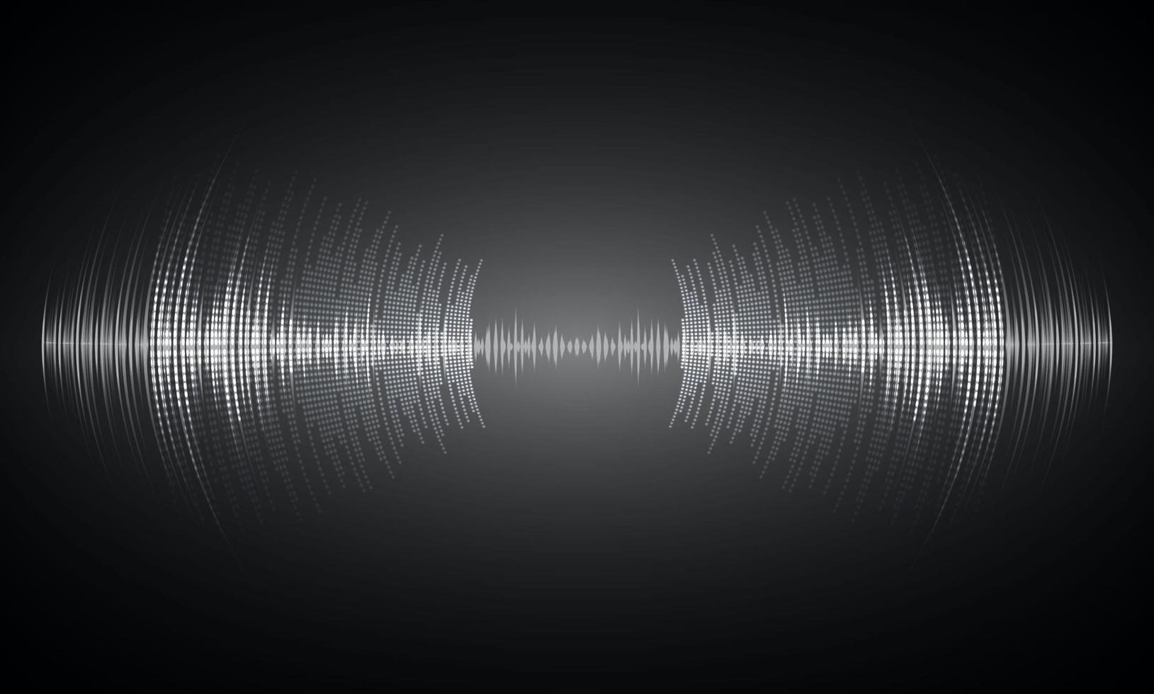 Sound waves oscillating dark light vector