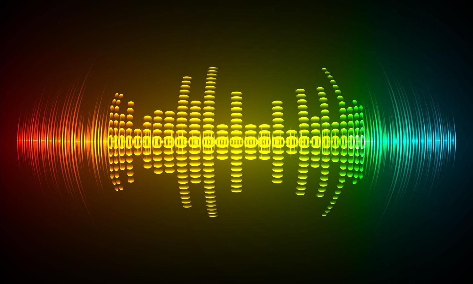 Sound waves oscillating dark light vector