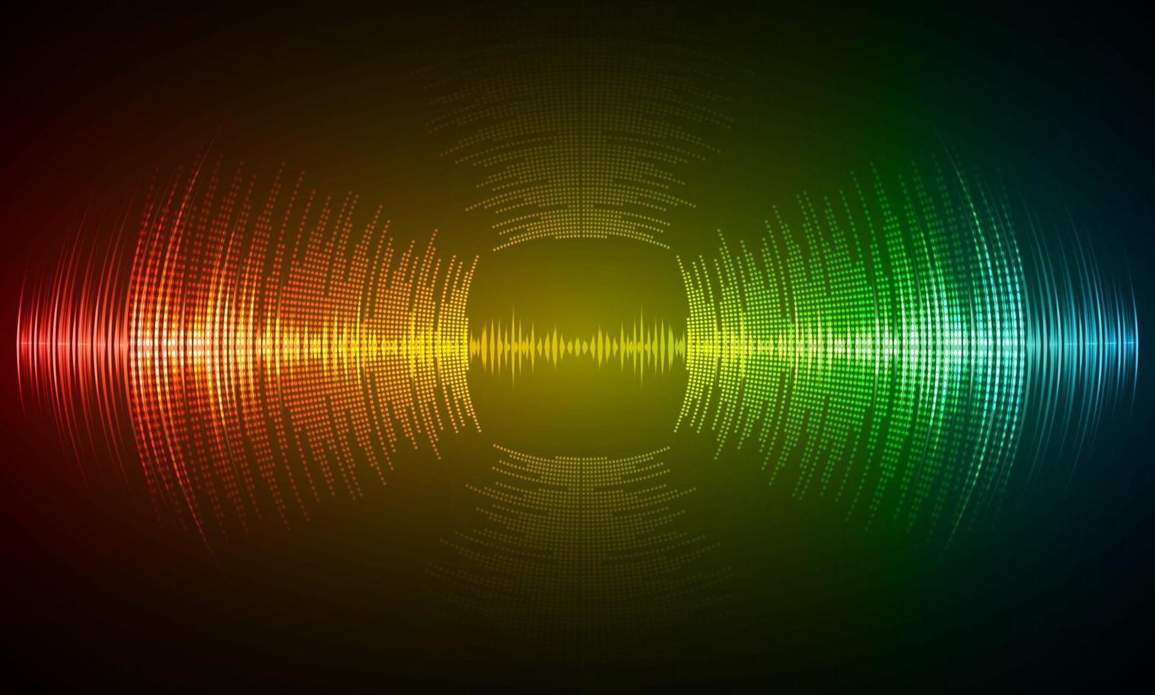 Sound waves oscillating dark light vector