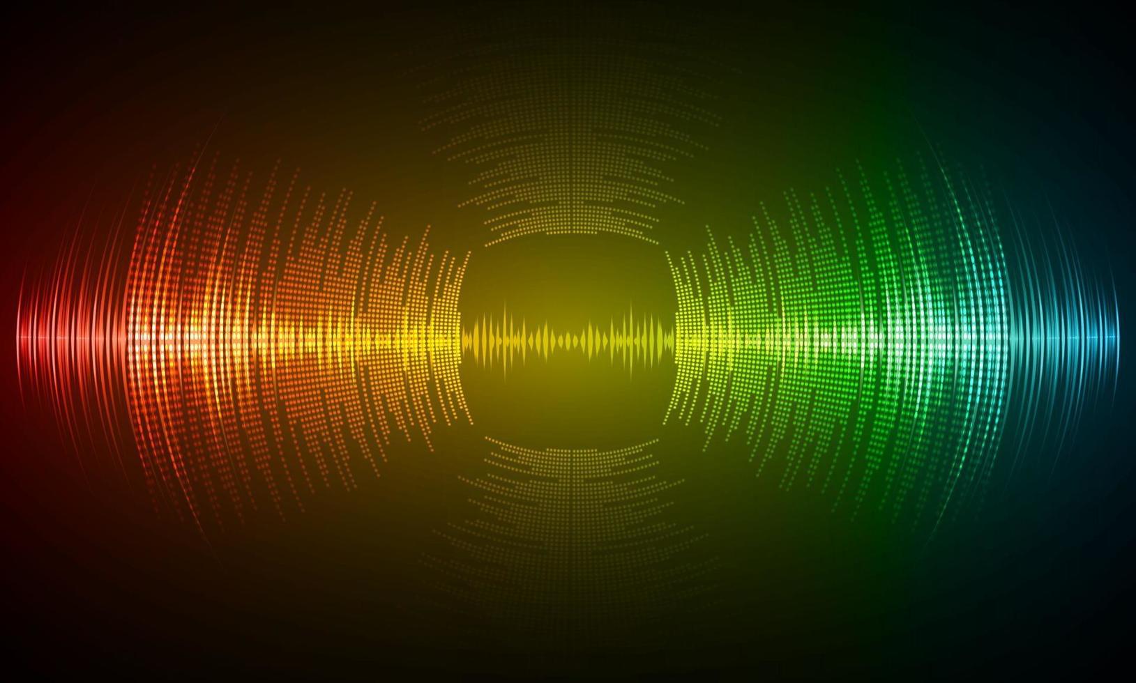 ondas de sonido oscilando luz oscura vector