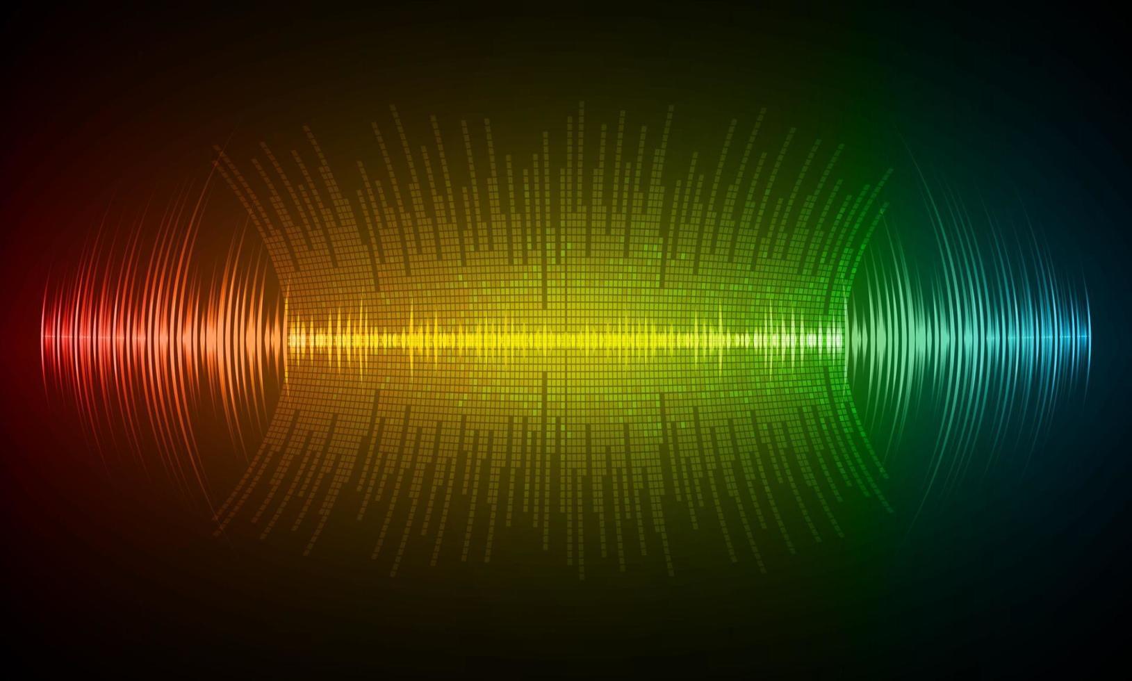 Sound waves oscillating dark light vector