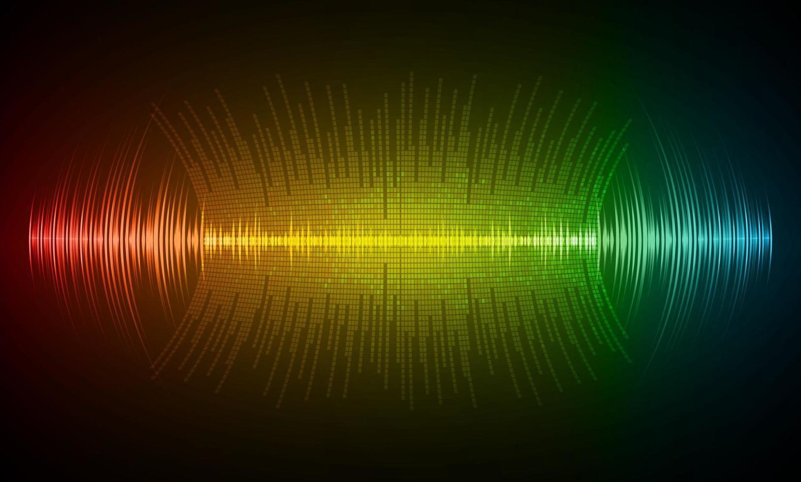 ondas de sonido oscilando luz oscura vector