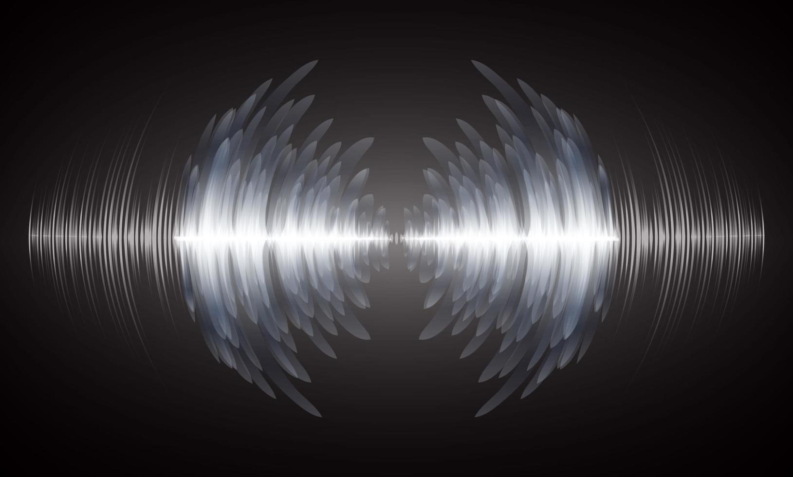 Sound waves oscillating dark lig vector