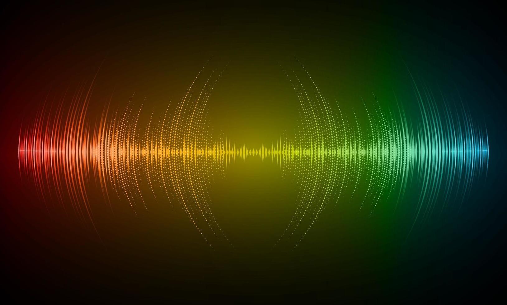 Sound waves oscillating dark light vector