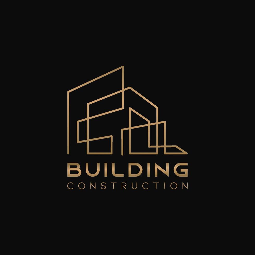icono de logotipo de construcción de edificio minimalista con diseño simple vector