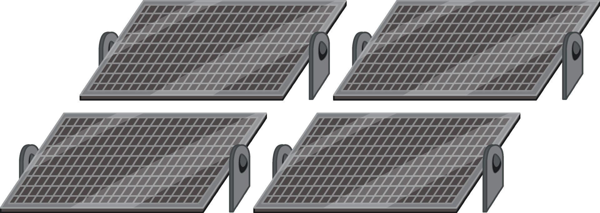 Paneles de células solares sobre fondo blanco. vector