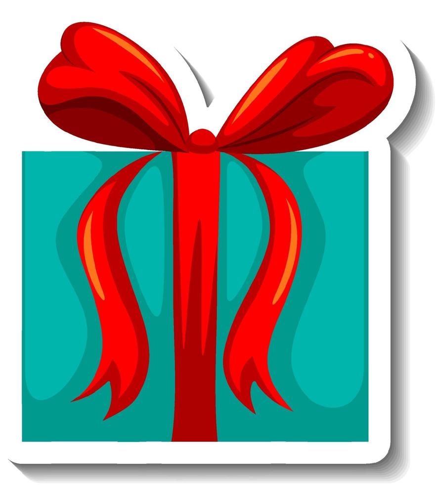 Isolated gift box sticker vector