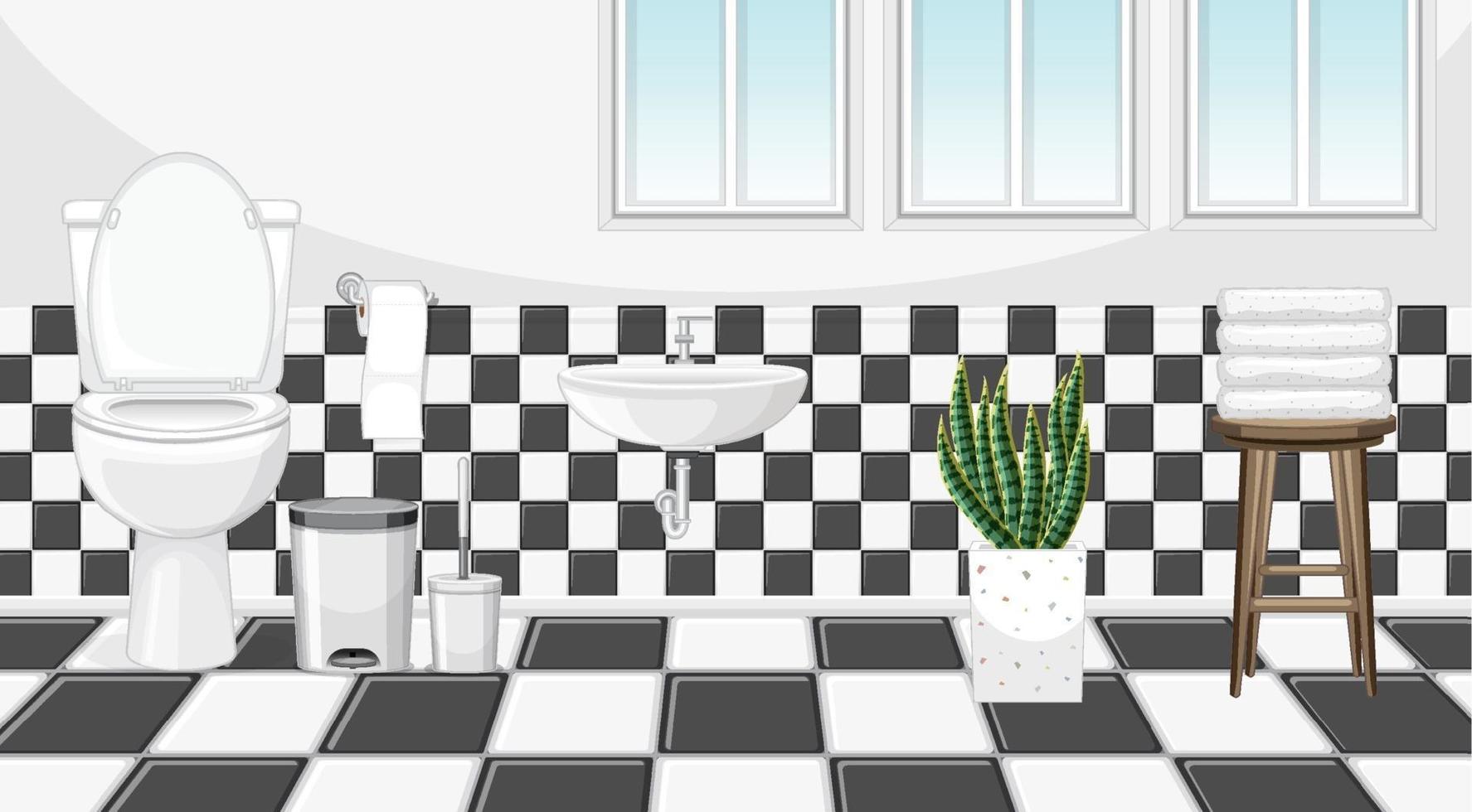 Bathroom interior design with furniture vector
