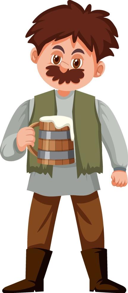Medieval male historical cartoon characters vector