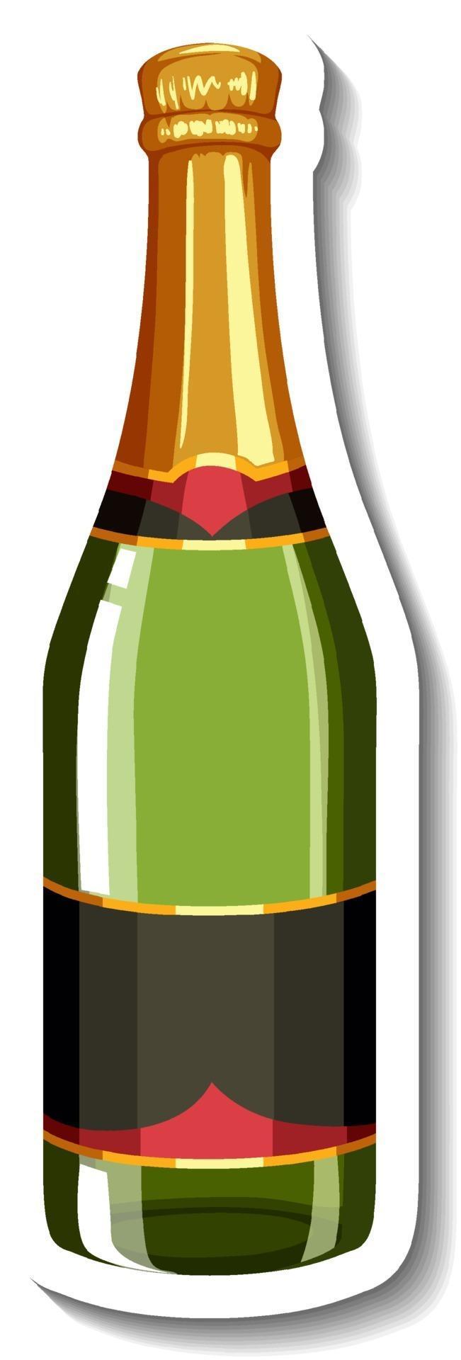An isolated champagne bottle sticker template 3362682 Vector Art at