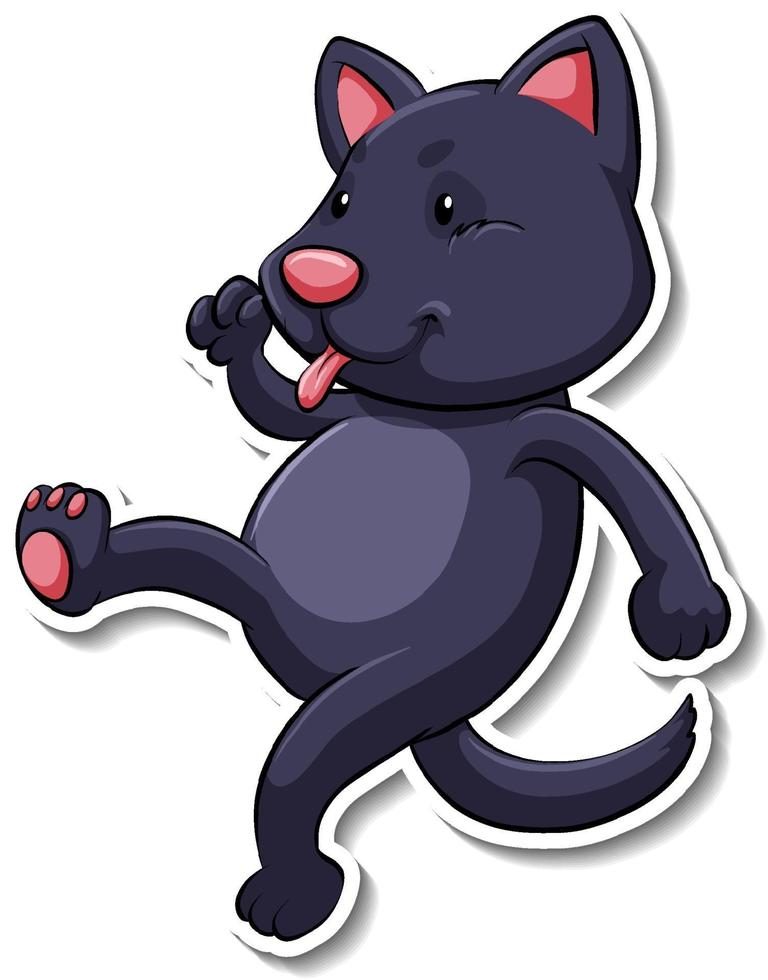 A sticker template of cat cartoon character vector