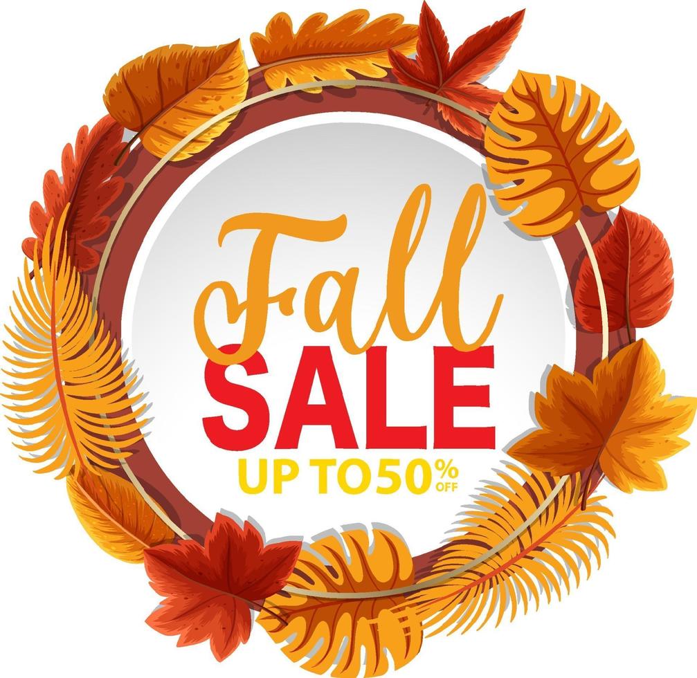 Fall sale banner template vector
