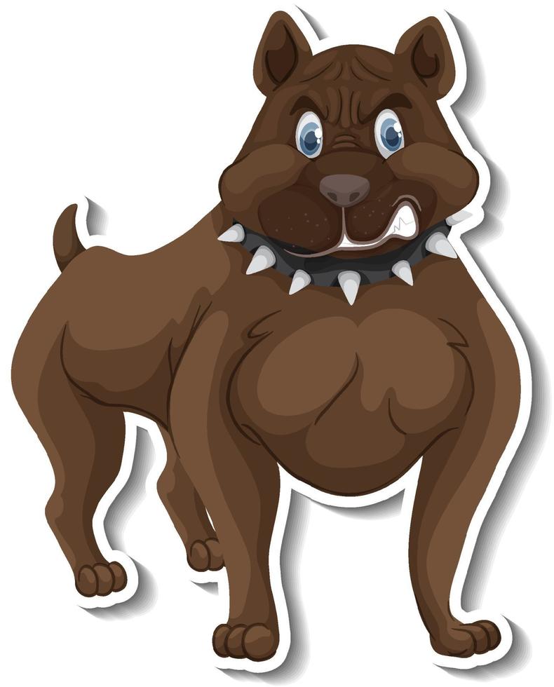 A sticker template of dog cartoon character vector