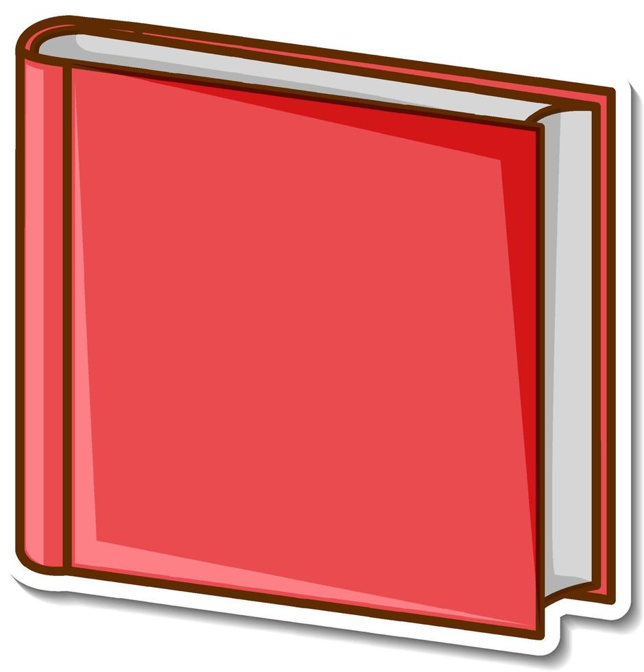 Etiqueta engomada del libro rojo sobre fondo blanco. vector