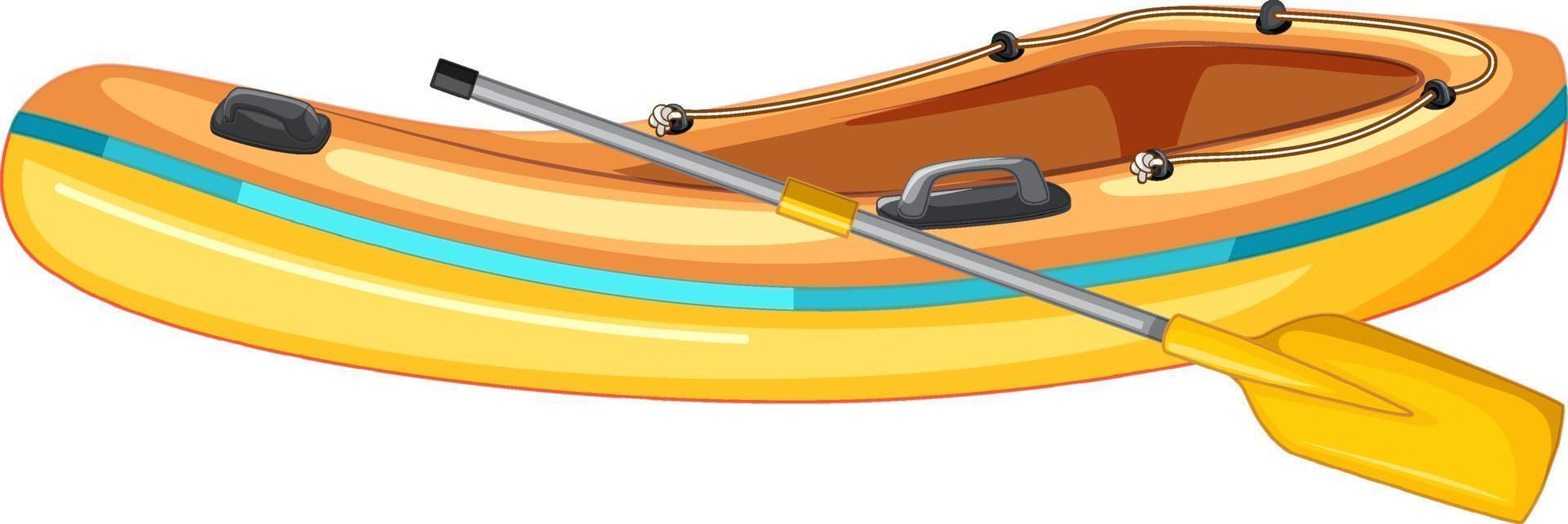 Inflatable boat with oars on white background vector