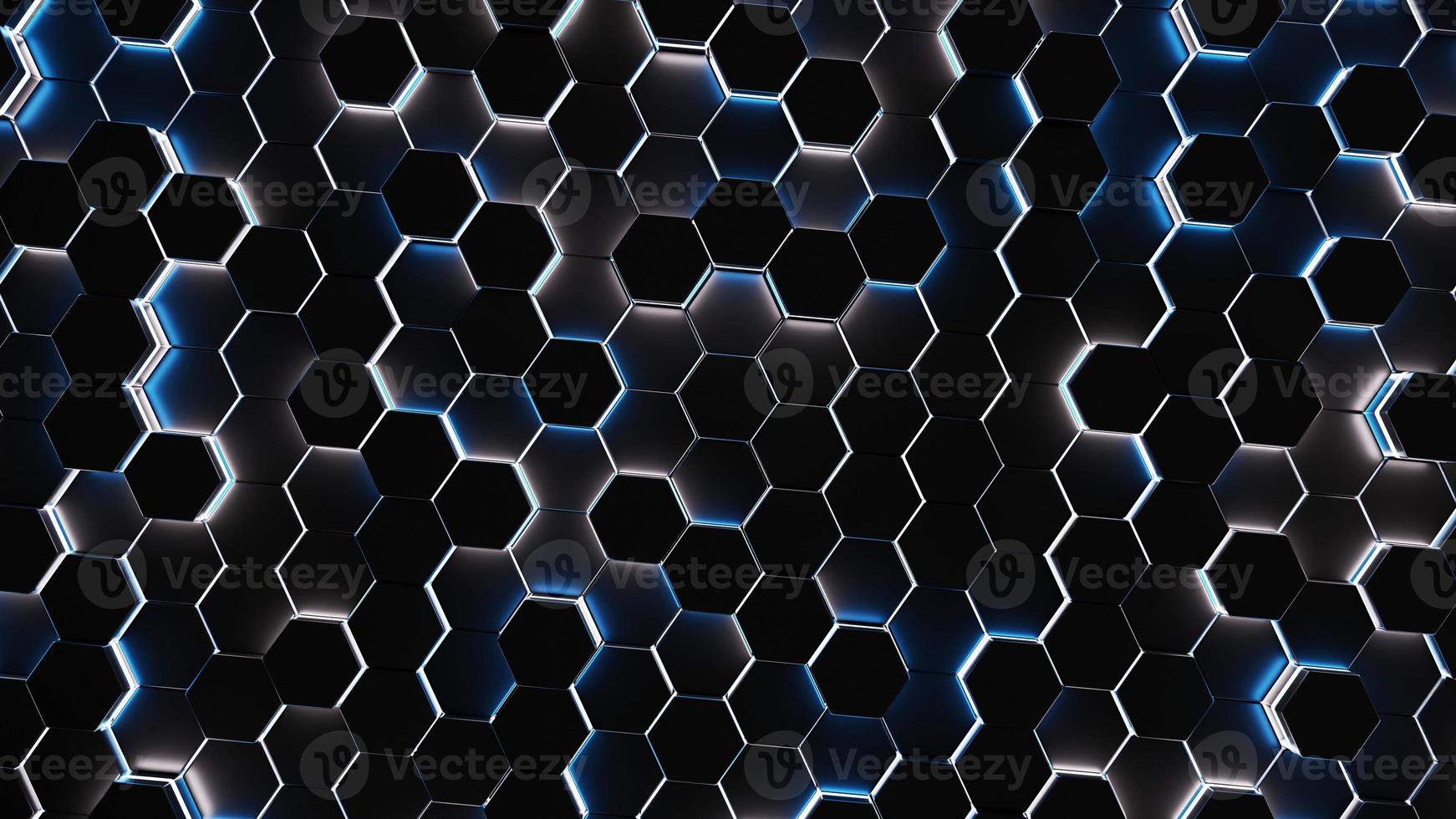 Futuristic Abstract Hexagon Grid Background 3D photo