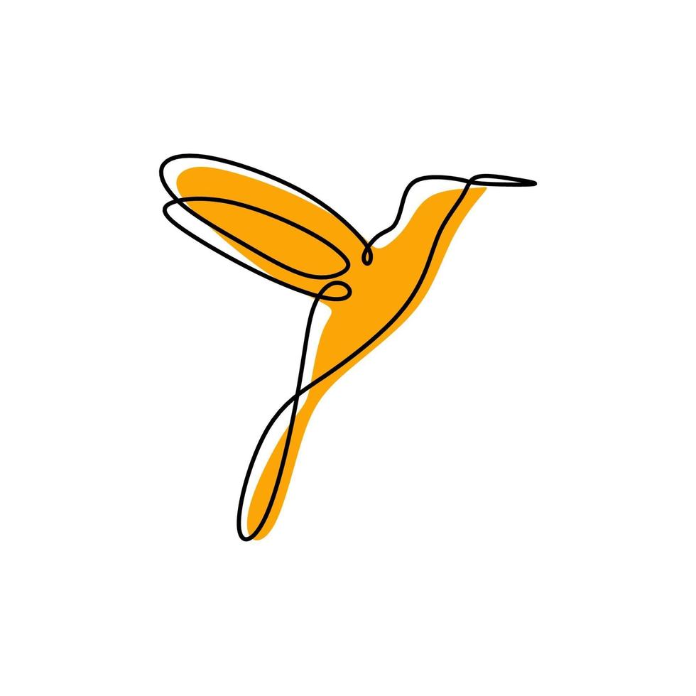 pájaro volador dibujo de una línea minimalista vector