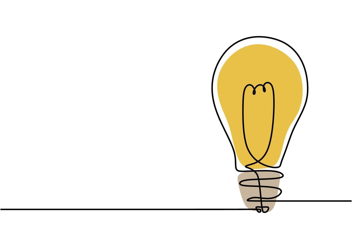 bombilla de luz un símbolo de dibujo de línea de la creatividad vector