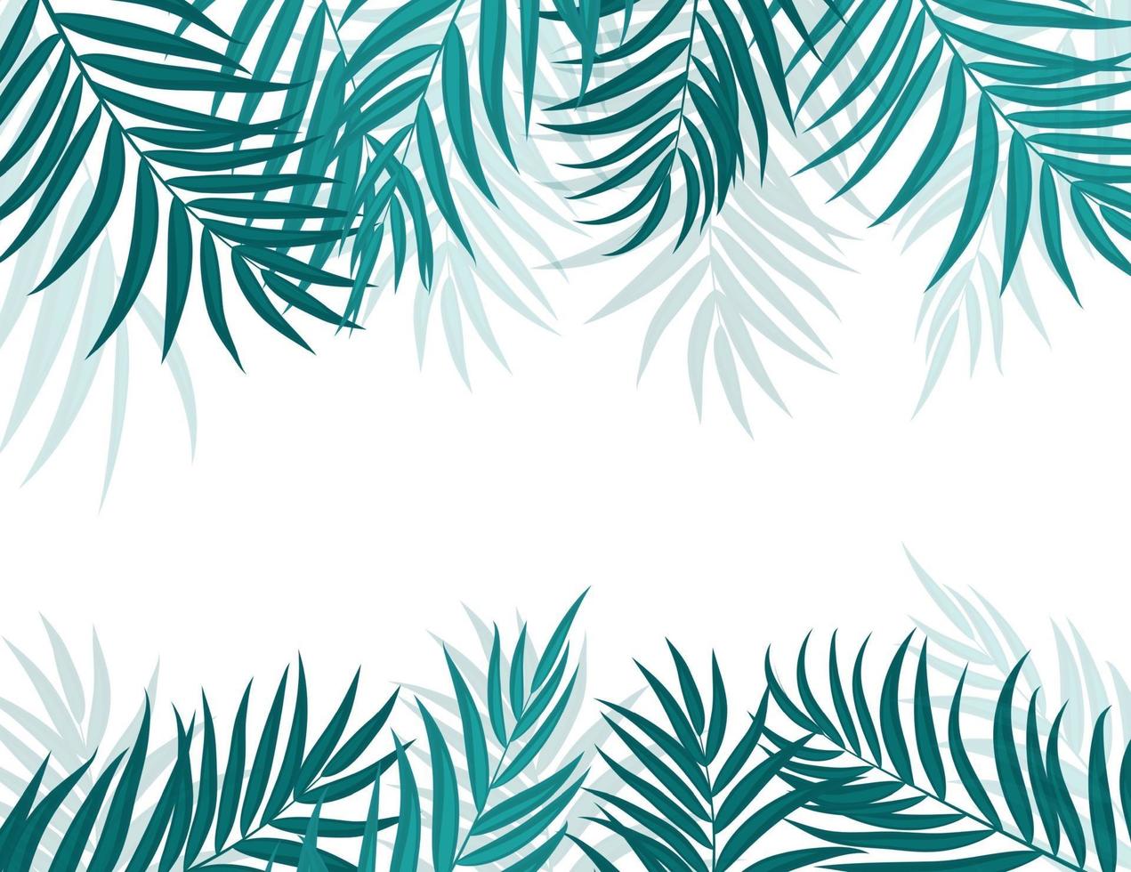 Beautiful Palm Tree Leaf  Silhouette Background Vector Illustration
